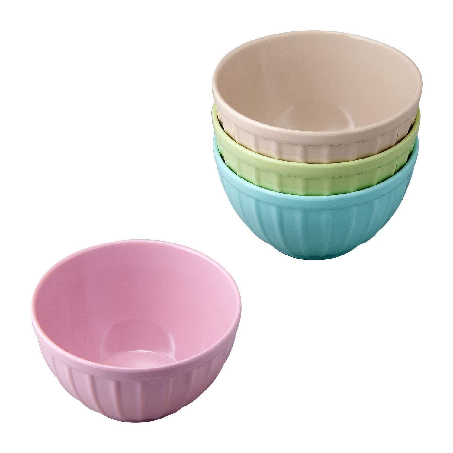 UPware 4-Piece Ribbed Melamine Ice Cream Bowl