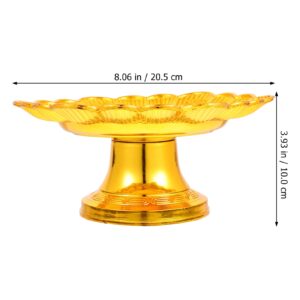 WINOMO 2Pcs Buddhist Fruit Plate Buddhist Supplies Temple Offering Plate Fruit Tray Food Dessert Snack Blessing Fruit Tray Tinplate Bowl for Home Party Decorations