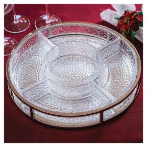 shannon crystal galleria glass and metal serving set