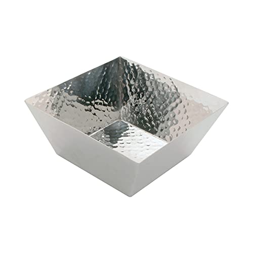 G.E.T. SSBPD-8-ANT Heavy-Duty Square Metal Salad Bowl, 8.38" x 8.38" x 3.75", Hammered Bronze