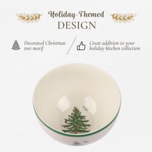 Spode Christmas Tree Collection Rice Bowl - Measured at 6", Use for Soup, Frozen Meals, Stews, and Sticky Rice Dinners, Made of Earthenware, Dishwasher and Microwave Safe