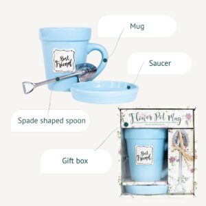 Divinity Boutique Blue Flower Pot Mug - Best Friend