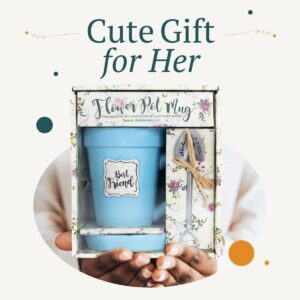 Divinity Boutique Blue Flower Pot Mug - Best Friend