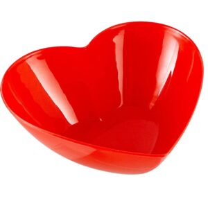 ctmrj red heart shaped plastic bowl for salad fruits dessert candy treats snacks holder household rotating pot serving dish, multi-purpose deep tableware bowls for home kitchen cooking gift