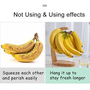 AIEWEV Banana Holder Stand,Bamboo Fruit Hanger Hook,Hanging Fruit Rack Organizer for Fruit Kitchen Home Party