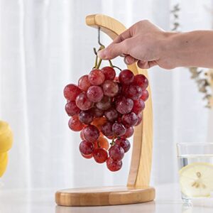 AIEWEV Banana Holder Stand,Bamboo Fruit Hanger Hook,Hanging Fruit Rack Organizer for Fruit Kitchen Home Party