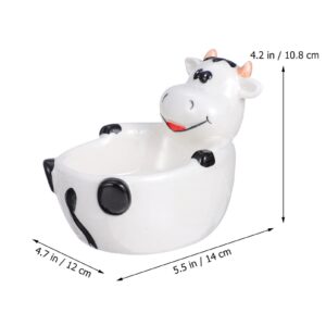 Ceramic Mixing Bowls Ceramic Salad Bowl Fruit Bowl Cereal Bowl Decorative Animal Cow Dessert Bowls Porcelain Bowls for Kitchen Ceramic Fruit Bowl