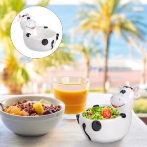 Ceramic Mixing Bowls Ceramic Salad Bowl Fruit Bowl Cereal Bowl Decorative Animal Cow Dessert Bowls Porcelain Bowls for Kitchen Ceramic Fruit Bowl