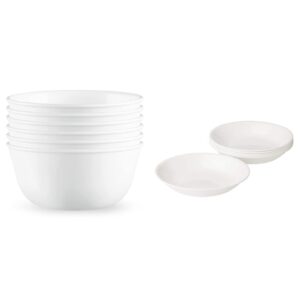 corelle vitrelle 28-oz soup/cereal bowls set of 6 vitrelle 6-piece bowl set | chip & crack resistant dinnerware bowls