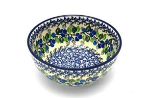 polish pottery bowl - coupe cereal - blue berries