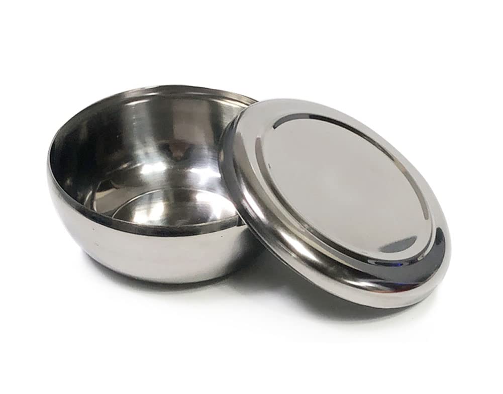 Stainless Steel Korean Kitchen Restaurant Dinner Soup Rice Bowl & Cover 2 Sets