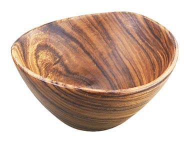 PACIFIC MERCHANTS Acaciaware Acacia Wood Large Salad Bowl With Salad Servers, 12" x 6", Acacia Wood Serving Bowl, Acacia Salad Bowl, Salad Serving Set, Sustainable, Eco-Friendly, Hand Made