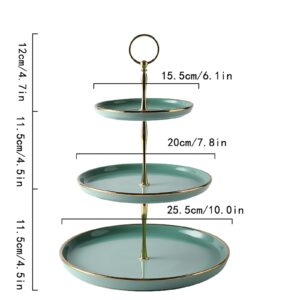 Fruit Basket for Kitchen 3 Tier Porcelain Cupcake Stand, Tiered Serving Cake Stand, Dessert Stand, Weddings Parties Pastry Serving Tray Tier Tray Stand Fruit Bowl/Fruit Bowls (Color : Brass)