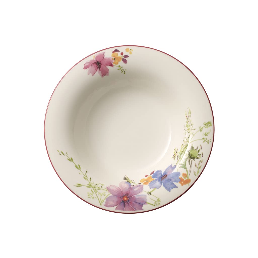 Villeroy & Boch Mariefleur Basic Rim Soup, 9 in, White/Multicolored