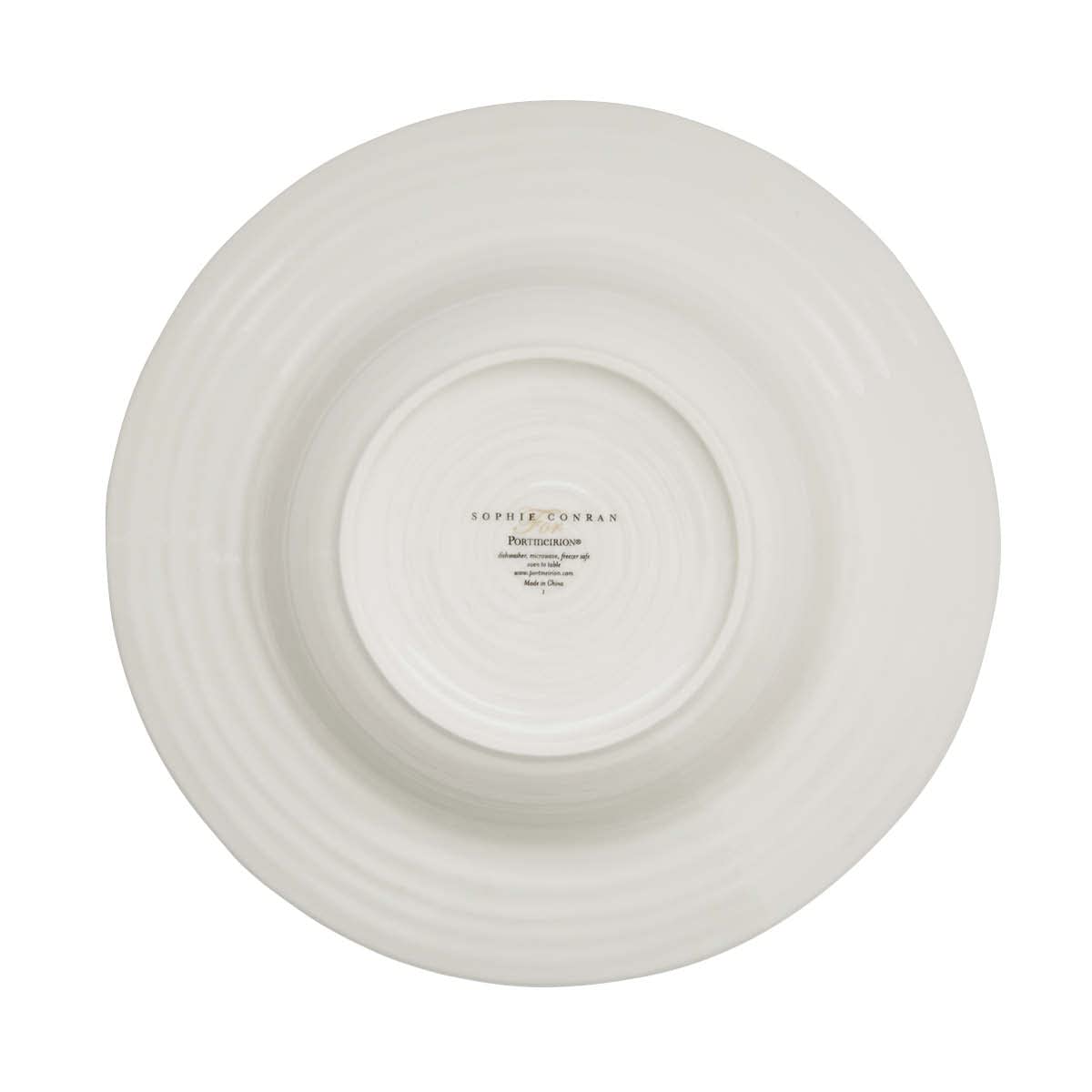 Portmeirion Sophie Conran White Medium Bistro Bowl | Set of 2 Serving Bowls for Soup, Salad, and Pasta | 10.5 Inch Made from Fine Porcelain | Microwave and Dishwasher Safe