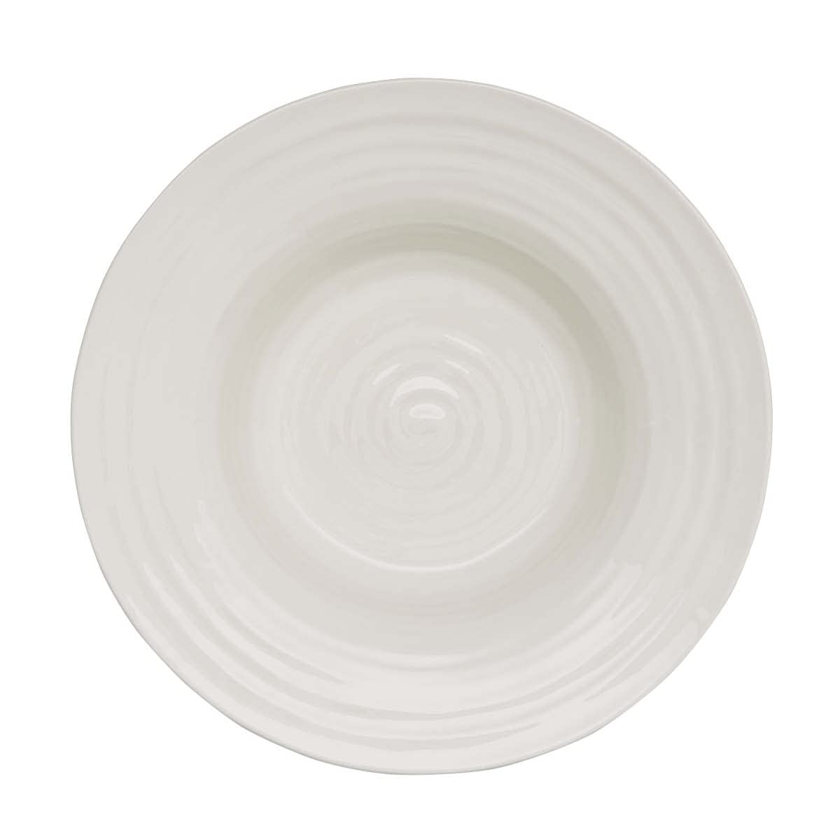 Portmeirion Sophie Conran White Medium Bistro Bowl | Set of 2 Serving Bowls for Soup, Salad, and Pasta | 10.5 Inch Made from Fine Porcelain | Microwave and Dishwasher Safe