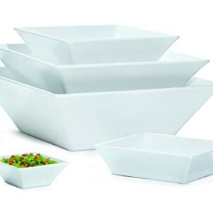 G.E.T. ML-238-W 14 oz., 5" White Square Bowl, Break Resistant, Siciliano (Qty,1)