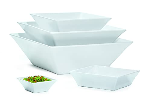 G.E.T. ML-238-W 14 oz., 5" White Square Bowl, Break Resistant, Siciliano (Qty,1)