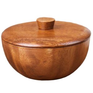 wood bowl nut bowls wooden serving bowl with lid natural wood kids rice bowl salad noddle soup dish food container seasoning holder for home kitchen pepper box japanese wooden bowl