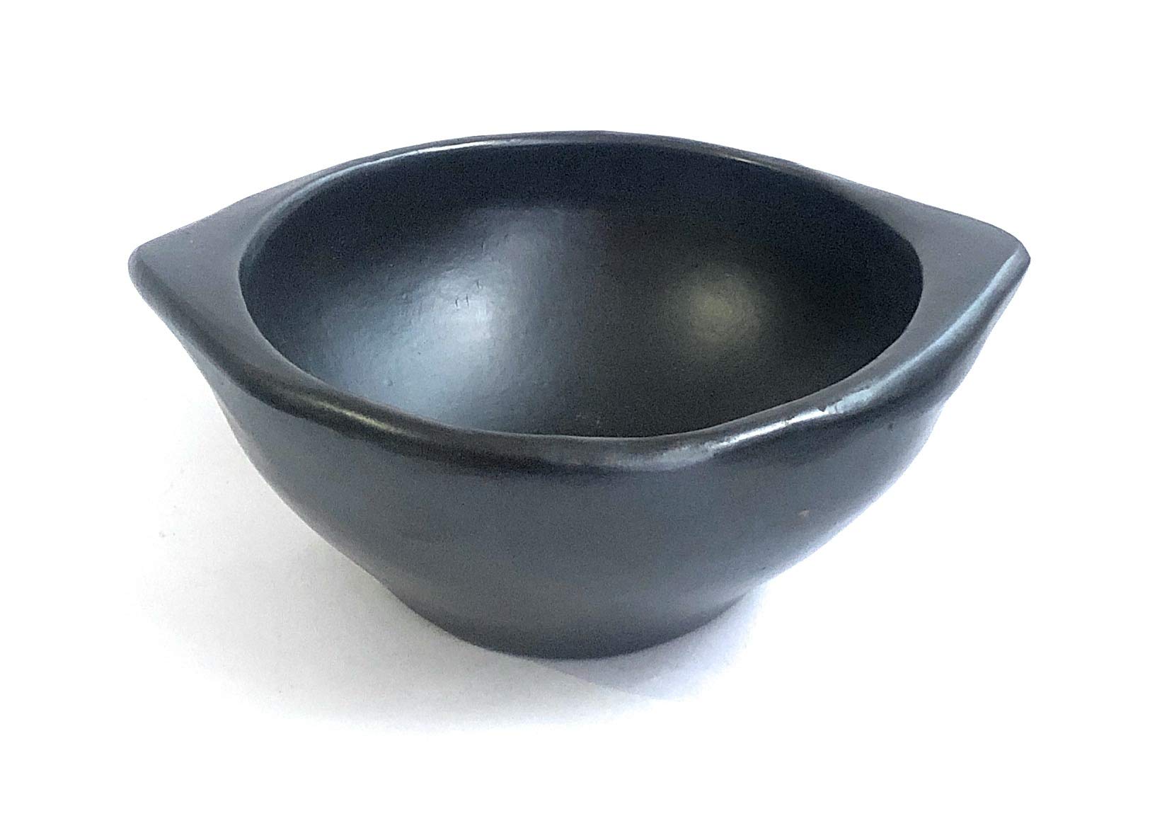 Black Clay Dinner Bowl 6.5 Inches 18 Onz for Salad/Soup/Fruit/Pasta Toxin and Contaminant Free for Home or Restaurant Vegan Pottery