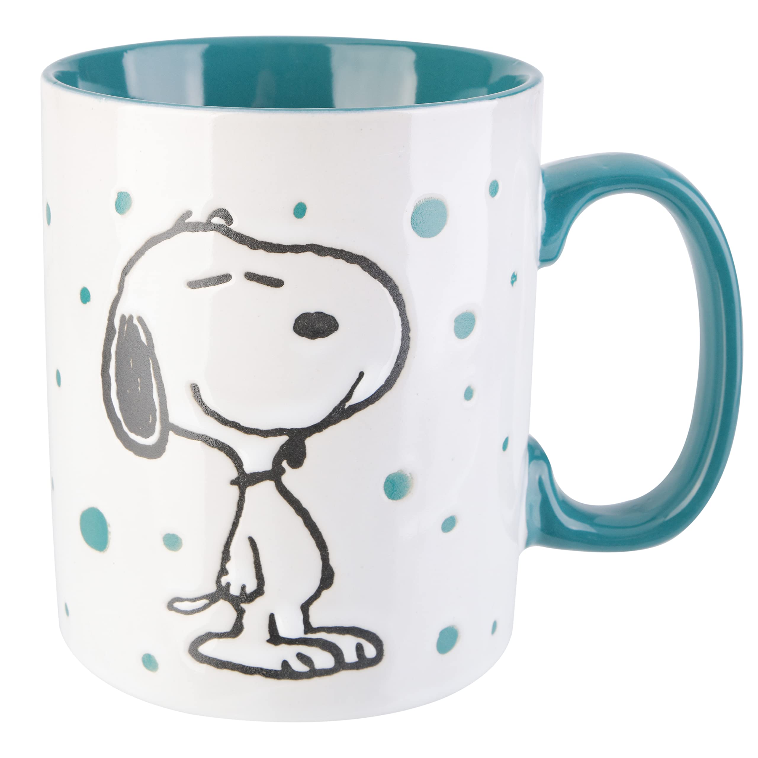 Peanuts Snoopy Freckled Joy 15oz Mugs, Stoneware, 4-Pack, Assorted Colors