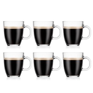 bodum bistro coffee mug, 6 count (pack of 1) clear