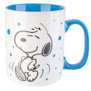 Peanuts Snoopy Freckled Joy 15oz Mugs, Stoneware, 4-Pack, Assorted Colors