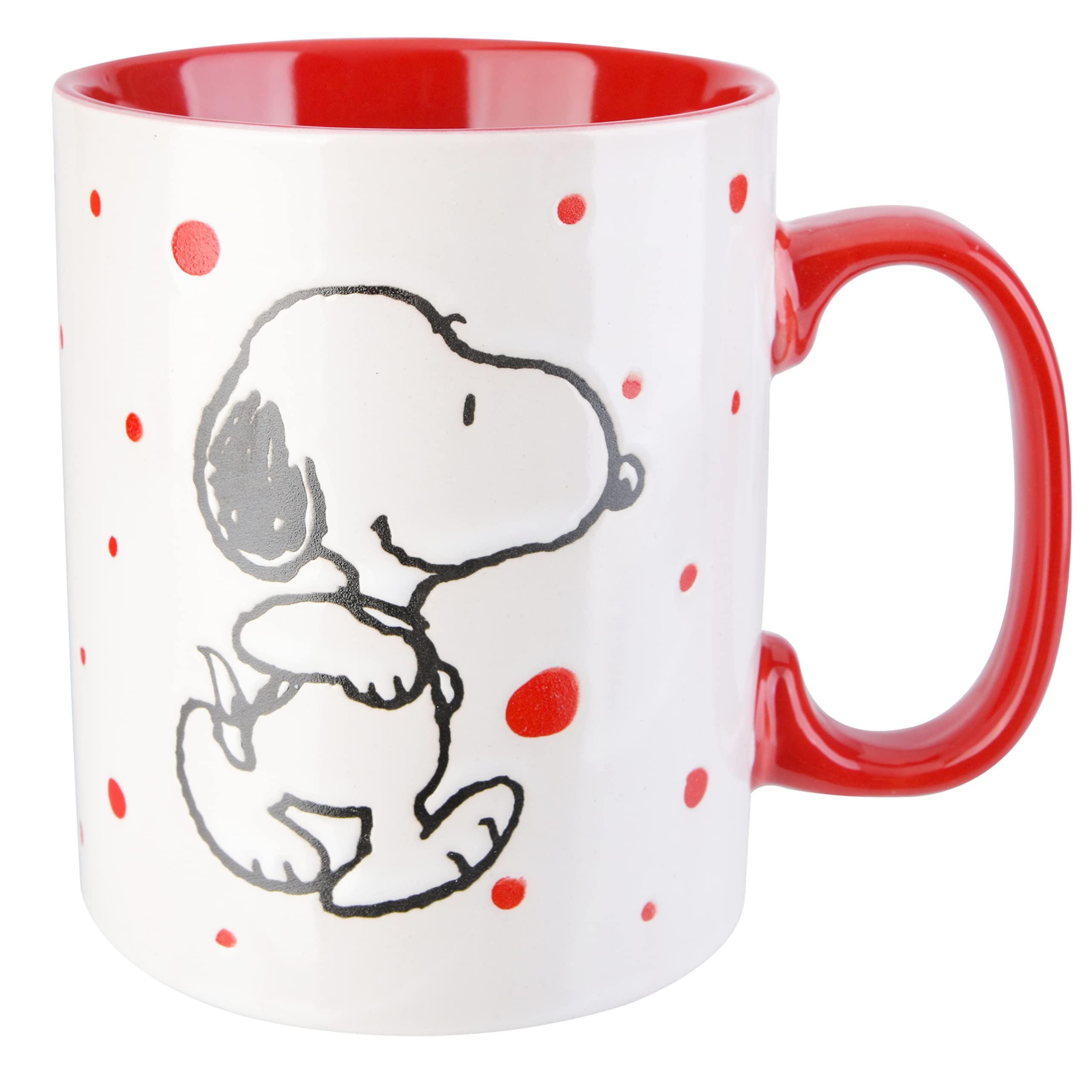 Peanuts Snoopy Freckled Joy 15oz Mugs, Stoneware, 4-Pack, Assorted Colors