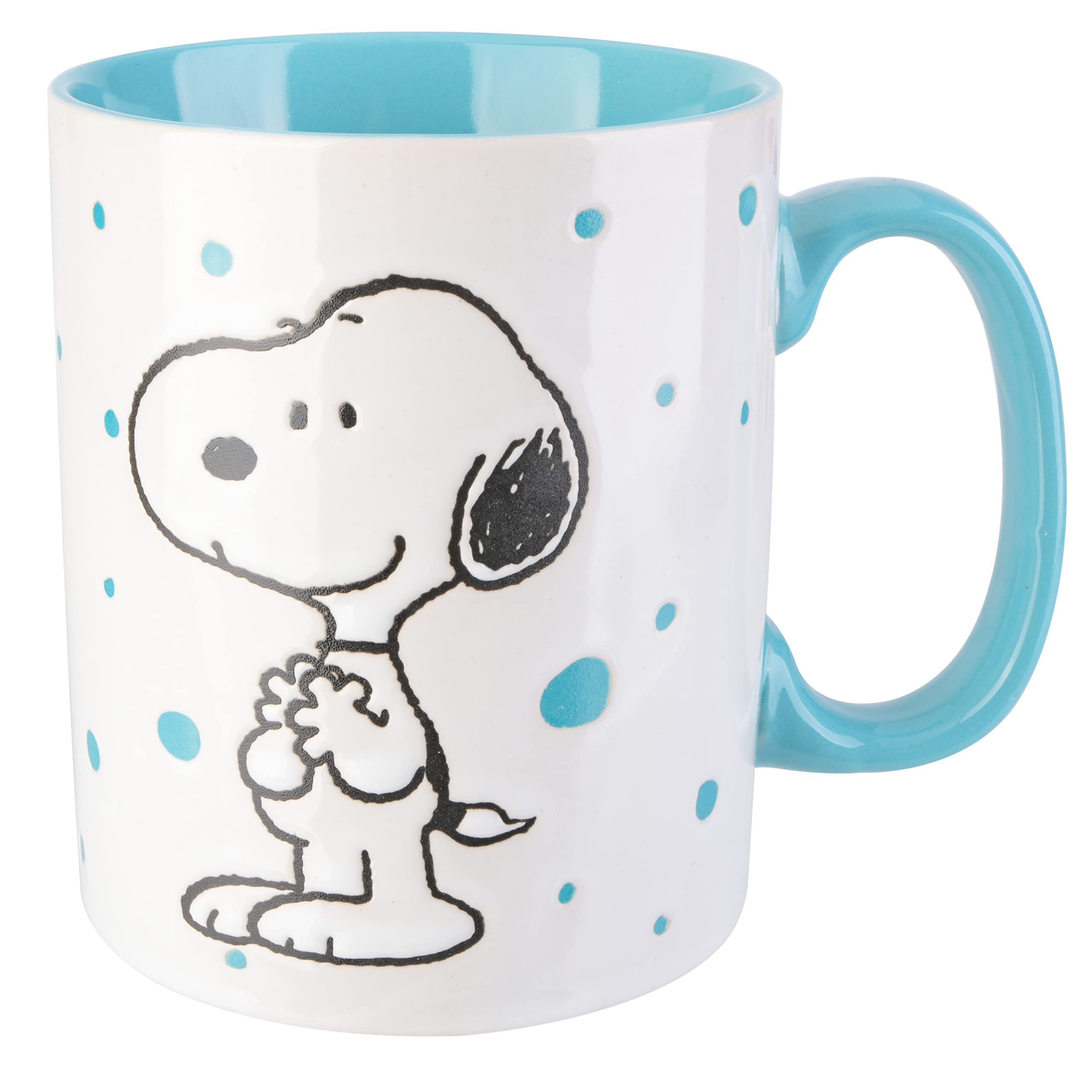 Peanuts Snoopy Freckled Joy 15oz Mugs, Stoneware, 4-Pack, Assorted Colors