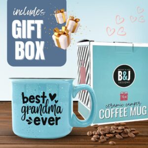 Best Grandma Ever Teal - Cute Funny Coffee Mug for Grandma - Unique Fun Gifts for Grandmother, Grandma from Grandkids - Coffee Cups & Mugs with Quotes