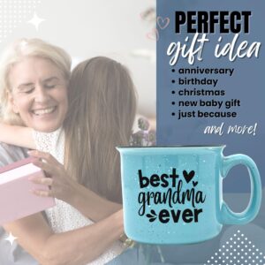 Best Grandma Ever Teal - Cute Funny Coffee Mug for Grandma - Unique Fun Gifts for Grandmother, Grandma from Grandkids - Coffee Cups & Mugs with Quotes