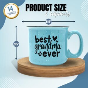 Best Grandma Ever Teal - Cute Funny Coffee Mug for Grandma - Unique Fun Gifts for Grandmother, Grandma from Grandkids - Coffee Cups & Mugs with Quotes