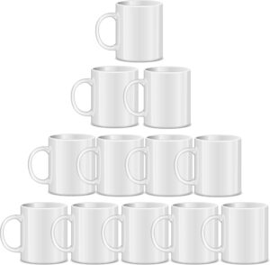 rainbowtie sublimation mugs, sublimation mugs blank, 11oz sublimation coffee mugs,white coated ceramic cup, mug sets - set of 12