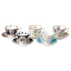 royal albert 100 years 1900-1940 5-piece teacup & saucer set, 6fl oz