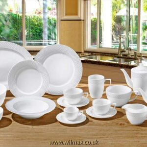 Wilmax Set Of Tea Cups & Saucers In Color Box (8 Oz/Set Of 6) | Dishwasher Safe, Easy To Clean | Fine, English Porcelain