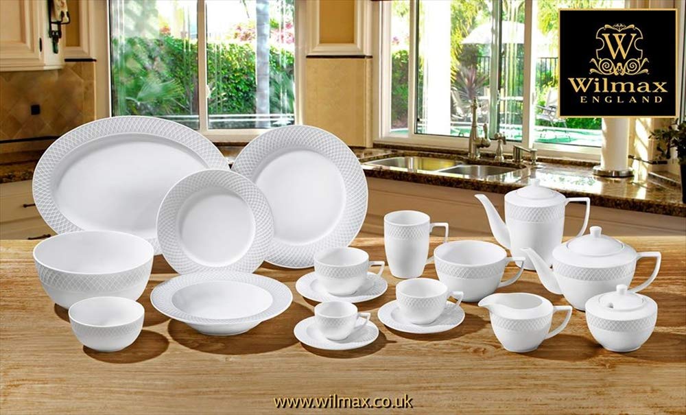 Wilmax Set Of Tea Cups & Saucers In Color Box (8 Oz/Set Of 6) | Dishwasher Safe, Easy To Clean | Fine, English Porcelain