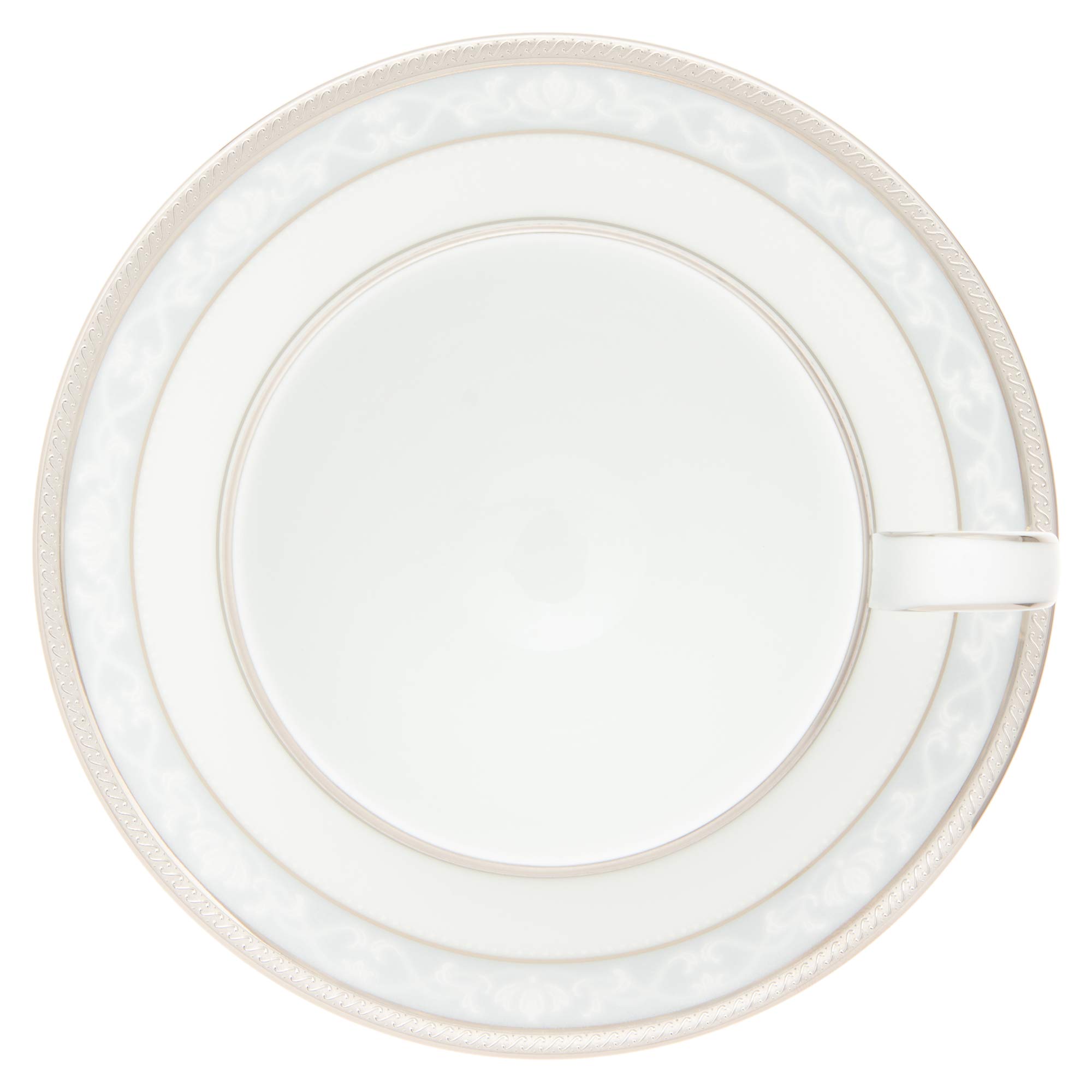 Noritake F91988/4336 Noritake Cup & Saucer Set (Can Be Used as Coffee and Tea, 8.5 fl oz (250 cc), Hampshire Platinum, 5 Servings, Fine Porcelain