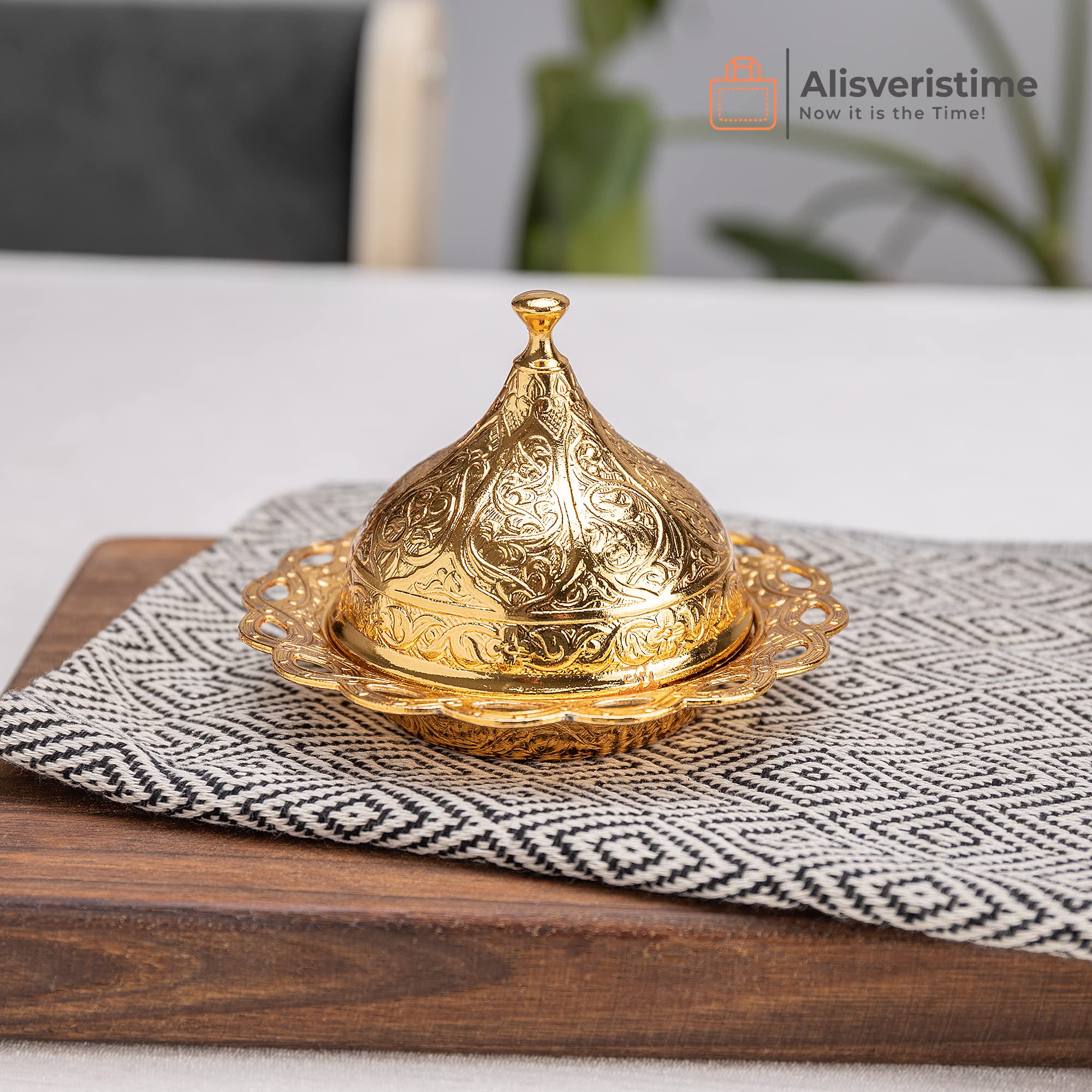 Alisveristime 27 Pc Turkish Greek Arabic Coffee Espresso Cup Saucer Set (Gelincik) (Gold)