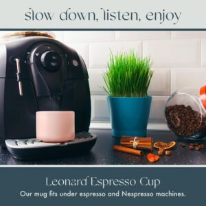Folk Ceramics Leonard Ceramic Espresso Cups | Set of 2, 3oz, Pale Pink | Modern Stackable Demitasse Mugs for Espresso | Thick Walled, Handleless, Durable, Dishwasher & Microwave Safe