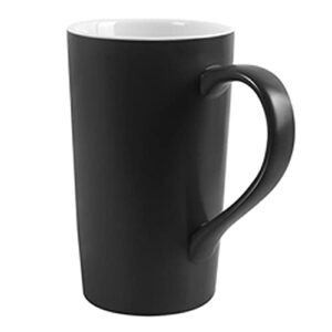 20 oz coffee mug, simple large tall ceramic cup, harebe smooth ceramic tea cup for office and home, the best gift for your father, husband and friends, big capacity with handle, black