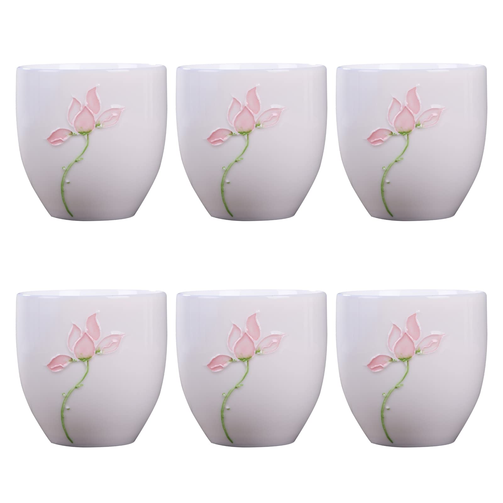 DUANMUL 5oz Porcelain Espresso Cups Set of 6, Mini Coffee Mugs Demitasse Cups for Tea Latte Milk with for Office and Home