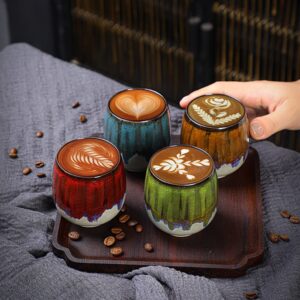 fljzczm espresso cups ceramic kiln-change small espresso coffee cup spirits cups tasting cups ceramic mate cup set of 4 (4 colors)