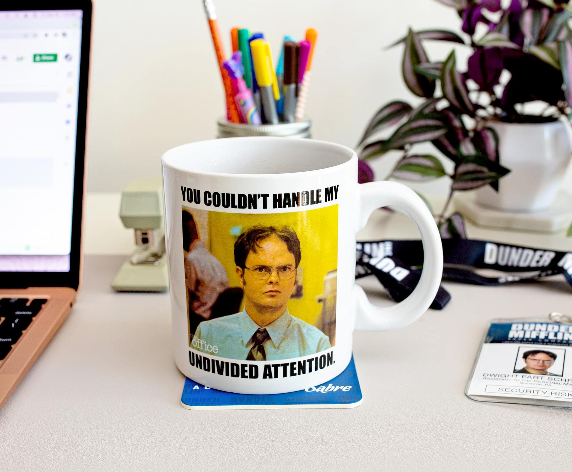 Silver Buffalo The Office Dwight Schrute Undivided Attention Ceramic Mug | Holds 20 Ounces