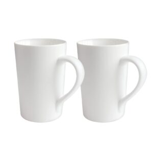 belinlen 2 pack 12 oz sublimation mugs blank ceramic coffee cup simple pure white ceramic cup plain white porcelain mugs