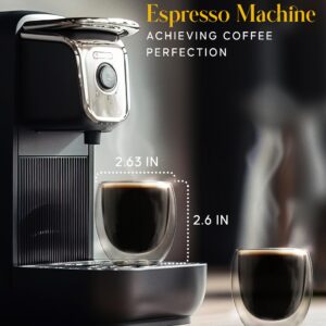 Kitchables Espresso Cups Set of 2, 2.7oz - Durable Double Walled Espresso Shot Glass - Expresso Shots Cup Compatible with Nespresso Machines - Demitasse Cups - Tasas De Café Expreso