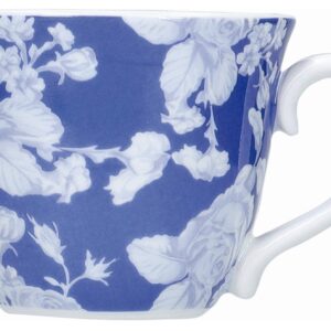 MIKASA Hampton Espresso Cups with Floral Pattern in Gift Box, Porcelain, White/Blue, 80 ml, 4 Piece Set