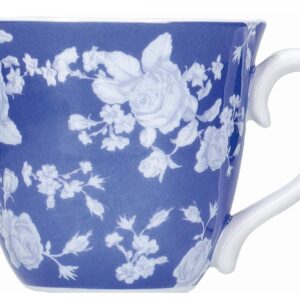 MIKASA Hampton Espresso Cups with Floral Pattern in Gift Box, Porcelain, White/Blue, 80 ml, 4 Piece Set