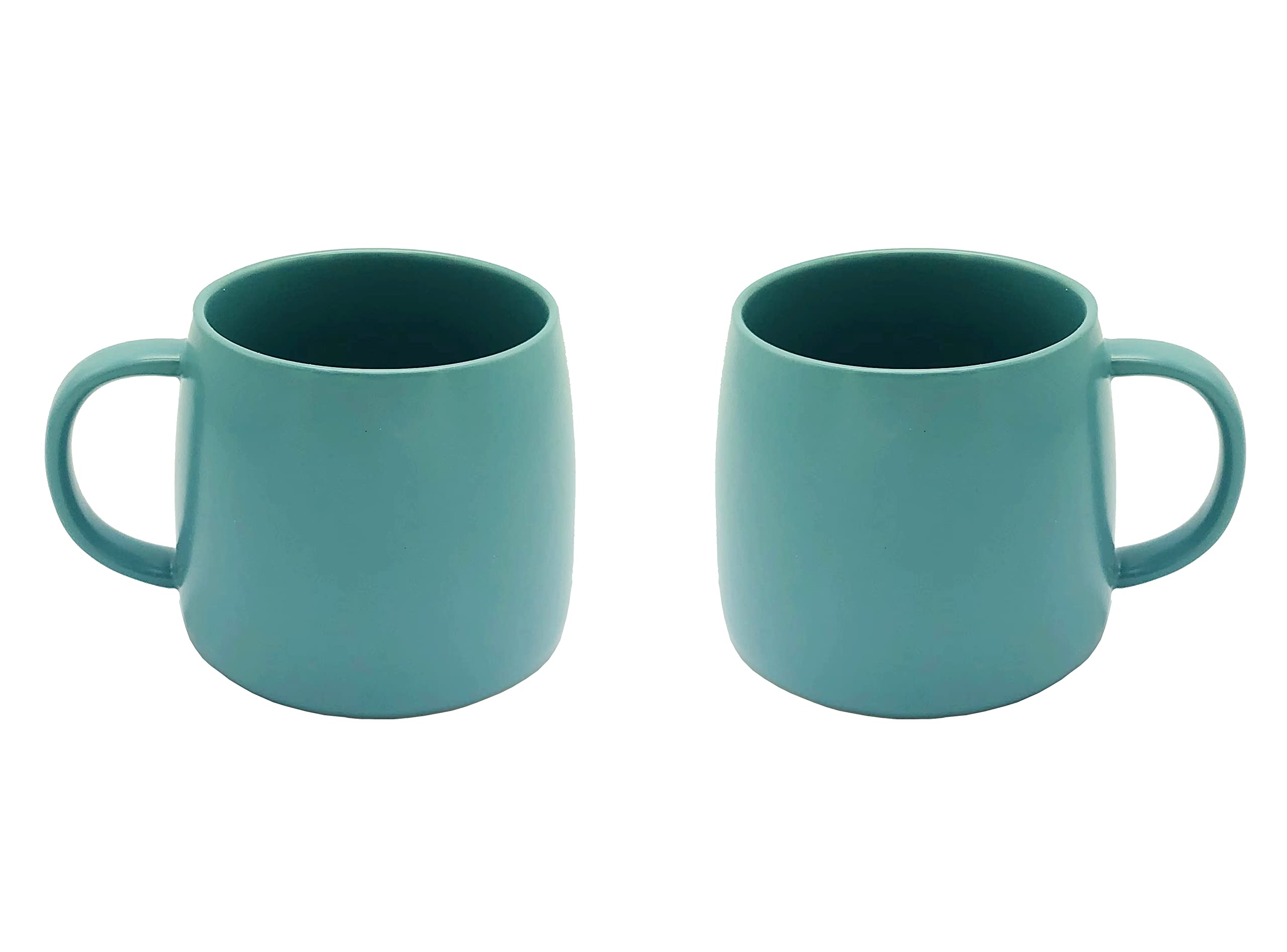 2 Pack Ceramic Cups, Porcelain Mugs With Handle, Smooth Ceramic Cups For Coffee, Tea, Milk, Cocoa (Blue)