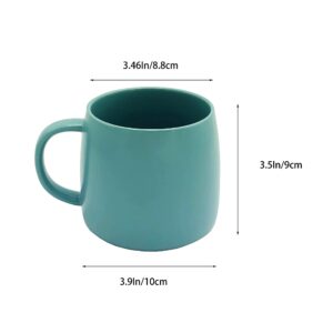 2 Pack Ceramic Cups, Porcelain Mugs With Handle, Smooth Ceramic Cups For Coffee, Tea, Milk, Cocoa (Blue)