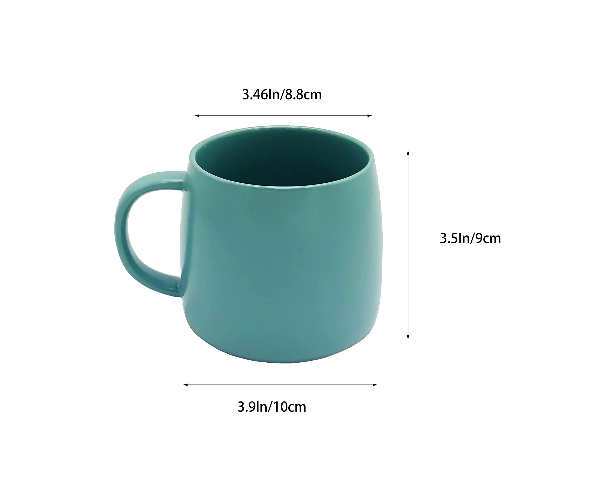 2 Pack Ceramic Cups, Porcelain Mugs With Handle, Smooth Ceramic Cups For Coffee, Tea, Milk, Cocoa (Blue)